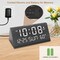 Digital Alarm Clocks for Bedrooms - Wooden Electric Clock with USB Ports, Date, Weekday, Temperature, 0-100% Brightness Dimmer, Adjustable Alarm Volume, Snooze, Auto DST
